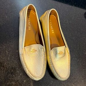 Coach Marley Driver shoes, gold, 8.5
